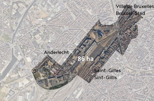 Perimeter van het SVC 7 - rondom het Zuidstation