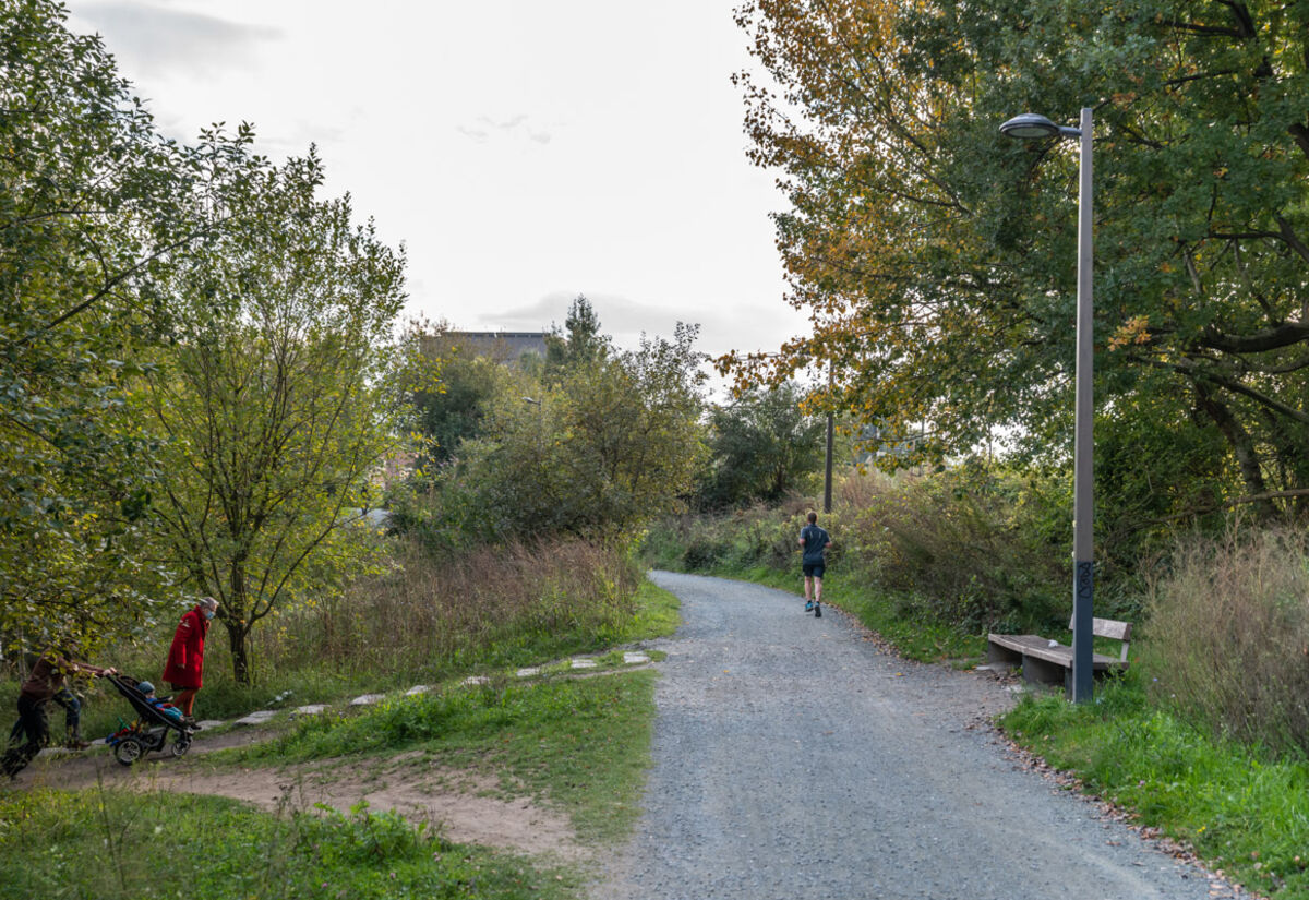 Een jogger in het park L28
